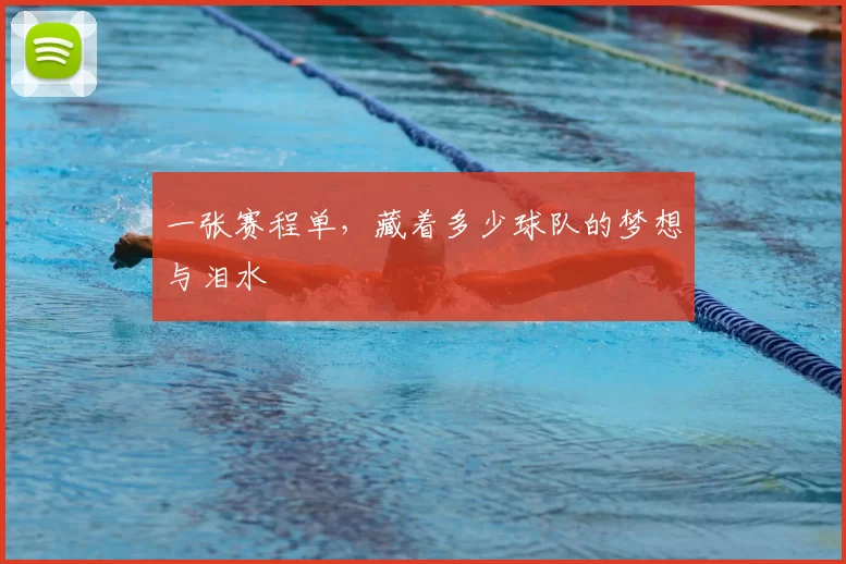 一张赛程单,藏着多少球队的梦想与泪水